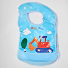 Baby Bib With Detachable Pocket-Blue Crain